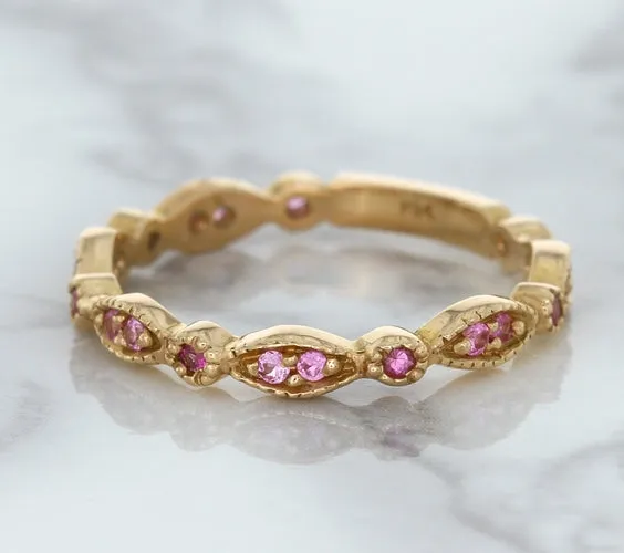 0.26ctw Pink Sapphire Alternating Marquise Ring in 14K Rose Gold