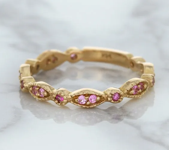 0.26ctw Pink Sapphire Alternating Marquise Ring in 14K Rose Gold