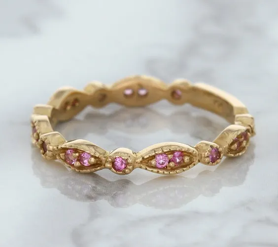 0.26ctw Pink Sapphire Alternating Marquise Ring in 14K Rose Gold