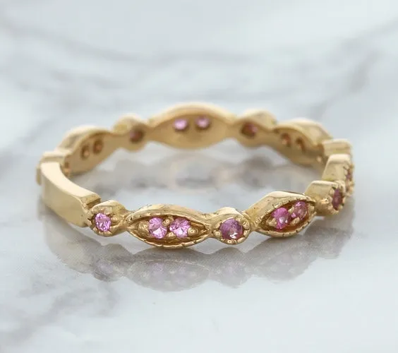 0.26ctw Pink Sapphire Alternating Marquise Ring in 14K Rose Gold