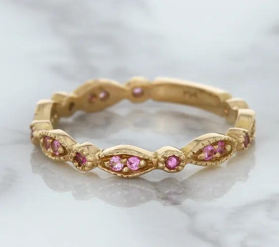 0.26ctw Pink Sapphire Alternating Marquise Ring in 14K Rose Gold