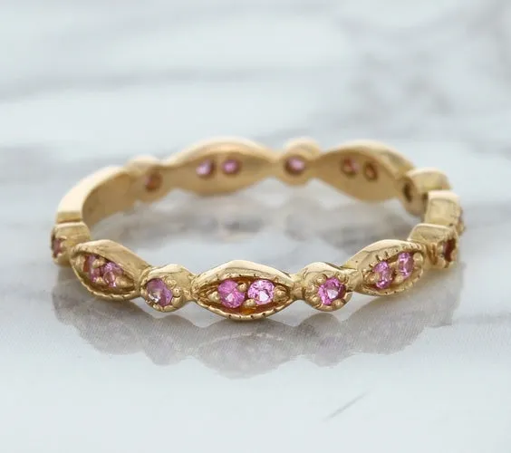 0.26ctw Pink Sapphire Alternating Marquise Ring in 14K Rose Gold