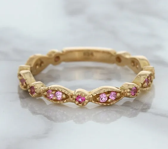0.26ctw Pink Sapphire Alternating Marquise Ring in 14K Rose Gold