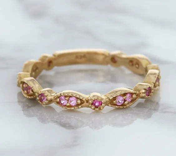 0.26ctw Pink Sapphire Alternating Marquise Ring in 14K Rose Gold