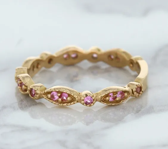 0.26ctw Pink Sapphire Alternating Marquise Ring in 14K Rose Gold