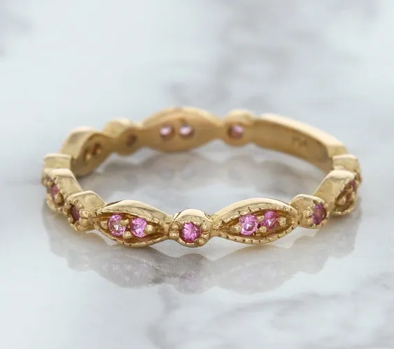 0.26ctw Pink Sapphire Alternating Marquise Ring in 14K Rose Gold
