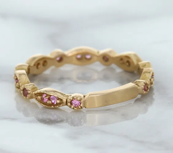 0.26ctw Pink Sapphire Alternating Marquise Ring in 14K Rose Gold
