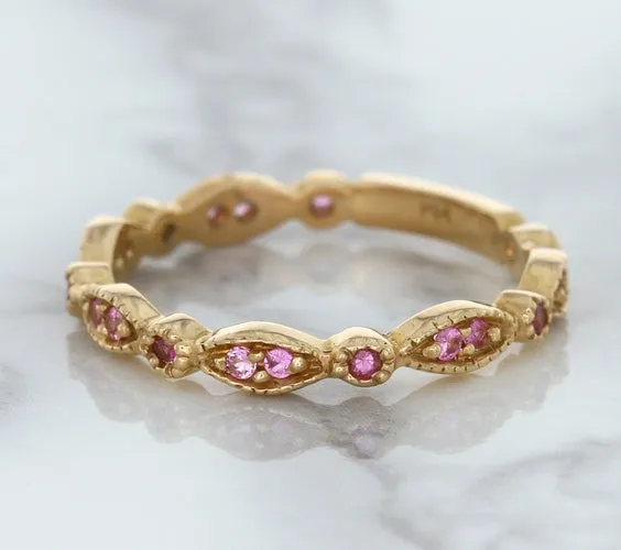 0.26ctw Pink Sapphire Alternating Marquise Ring in 14K Rose Gold