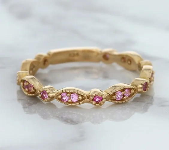 0.26ctw Pink Sapphire Alternating Marquise Ring in 14K Rose Gold