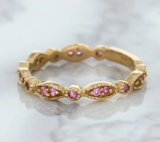 0.26ctw Pink Sapphire Alternating Marquise Ring in 14K Rose Gold