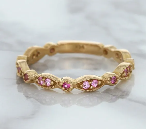 0.26ctw Pink Sapphire Alternating Marquise Ring in 14K Rose Gold