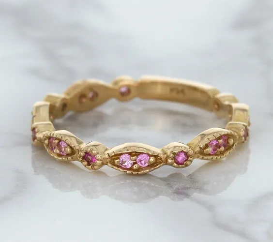 0.26ctw Pink Sapphire Alternating Marquise Ring in 14K Rose Gold