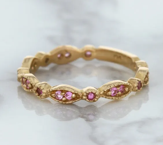 0.26ctw Pink Sapphire Alternating Marquise Ring in 14K Rose Gold
