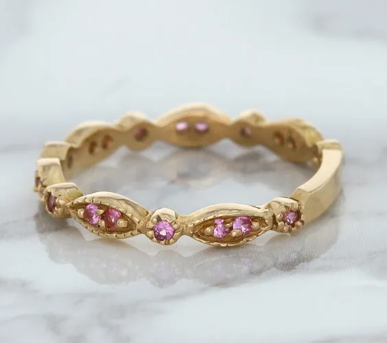 0.26ctw Pink Sapphire Alternating Marquise Ring in 14K Rose Gold
