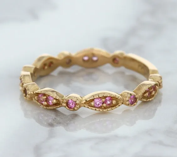 0.26ctw Pink Sapphire Alternating Marquise Ring in 14K Rose Gold