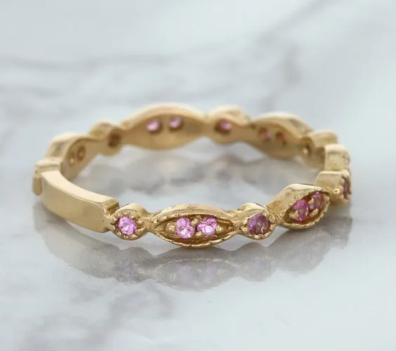 0.26ctw Pink Sapphire Alternating Marquise Ring in 14K Rose Gold