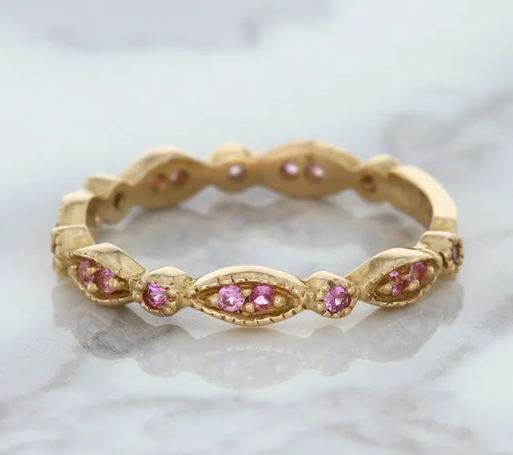 0.26ctw Pink Sapphire Alternating Marquise Ring in 14K Rose Gold