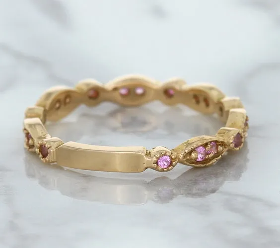 0.26ctw Pink Sapphire Alternating Marquise Ring in 14K Rose Gold