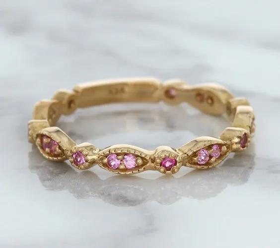 0.26ctw Pink Sapphire Alternating Marquise Ring in 14K Rose Gold