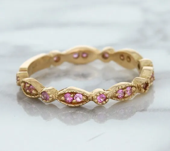 0.26ctw Pink Sapphire Alternating Marquise Ring in 14K Rose Gold