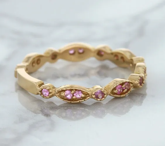 0.26ctw Pink Sapphire Alternating Marquise Ring in 14K Rose Gold