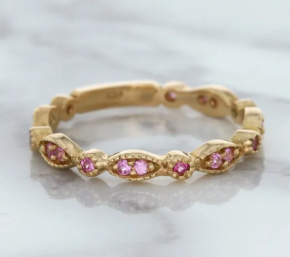 0.26ctw Pink Sapphire Alternating Marquise Ring in 14K Rose Gold