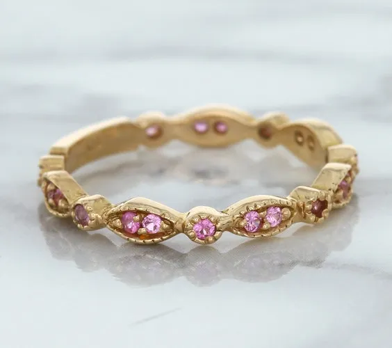 0.26ctw Pink Sapphire Alternating Marquise Ring in 14K Rose Gold