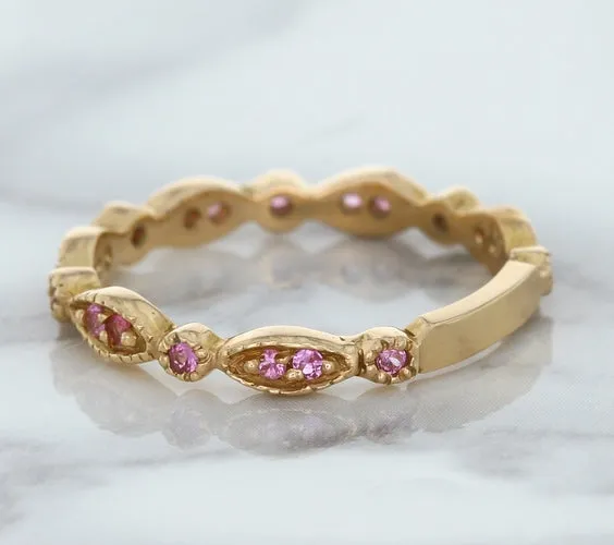 0.26ctw Pink Sapphire Alternating Marquise Ring in 14K Rose Gold