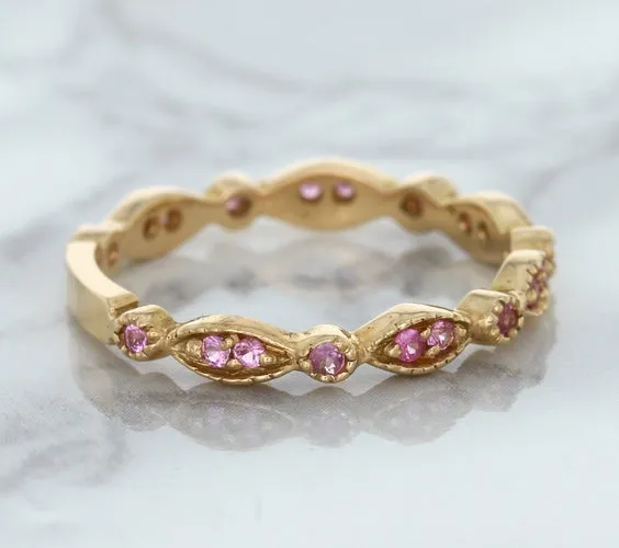 0.26ctw Pink Sapphire Alternating Marquise Ring in 14K Rose Gold