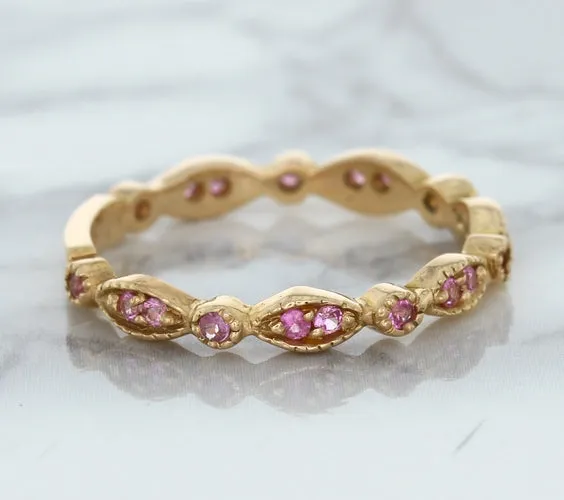 0.26ctw Pink Sapphire Alternating Marquise Ring in 14K Rose Gold