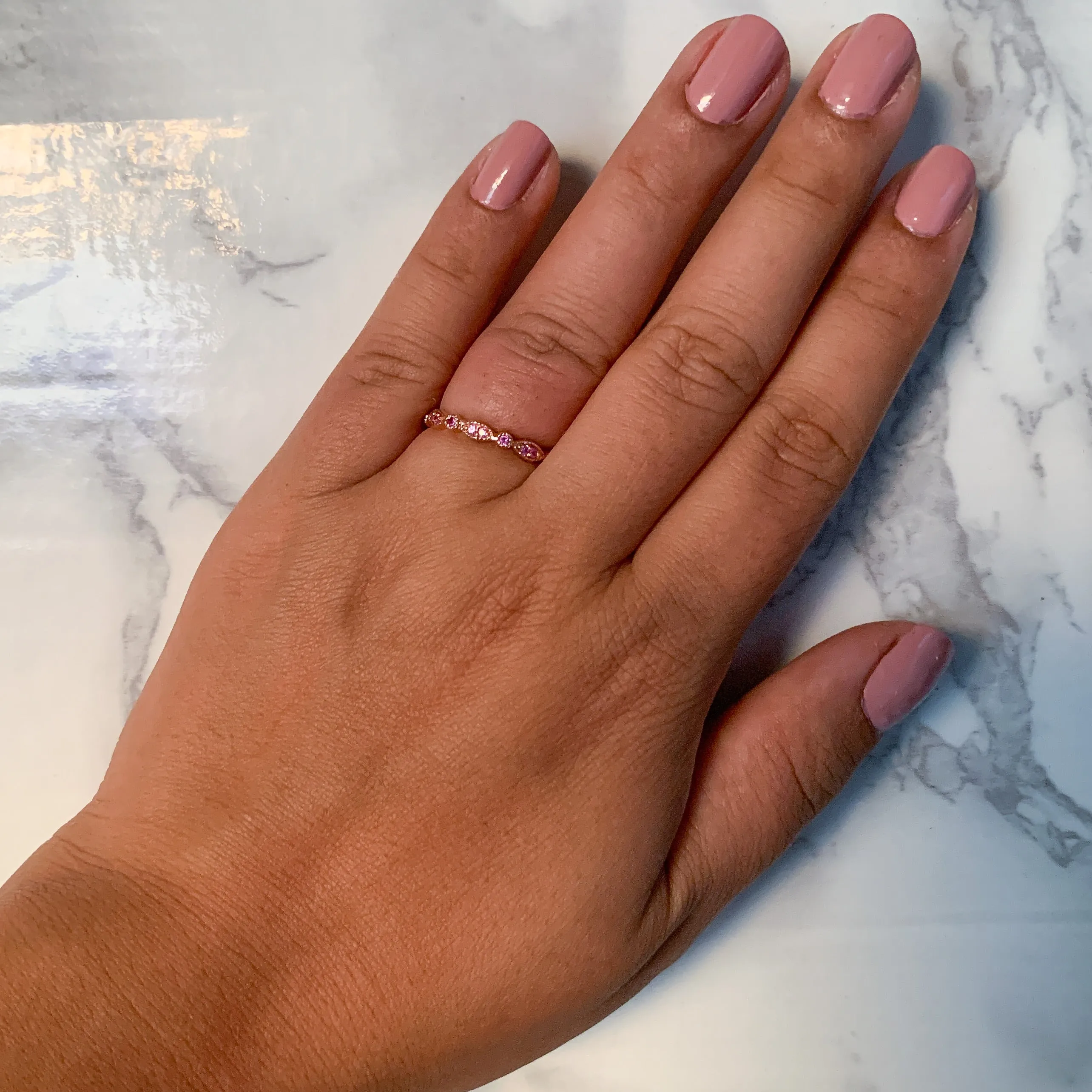 0.26ctw Pink Sapphire Alternating Marquise Ring in 14K Rose Gold
