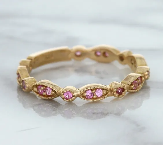 0.26ctw Pink Sapphire Alternating Marquise Ring in 14K Rose Gold