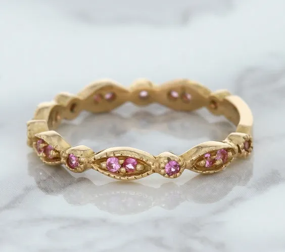 0.26ctw Pink Sapphire Alternating Marquise Ring in 14K Rose Gold