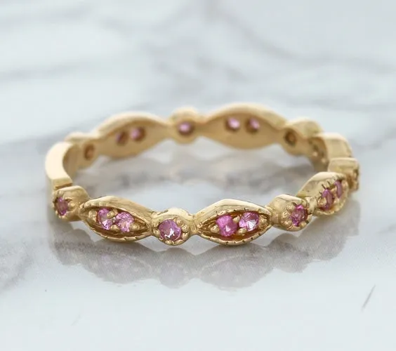 0.26ctw Pink Sapphire Alternating Marquise Ring in 14K Rose Gold