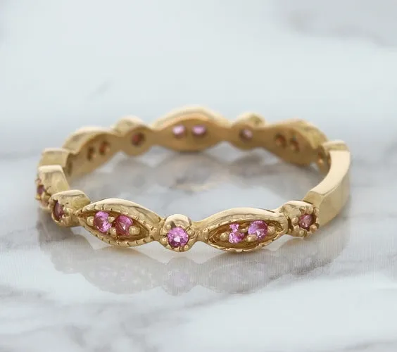 0.26ctw Pink Sapphire Alternating Marquise Ring in 14K Rose Gold