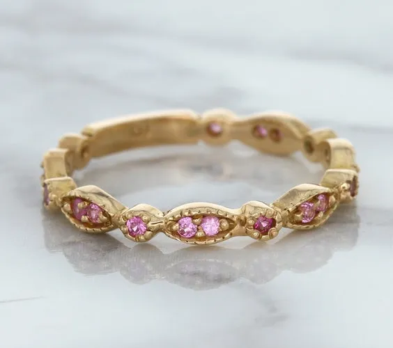 0.26ctw Pink Sapphire Alternating Marquise Ring in 14K Rose Gold