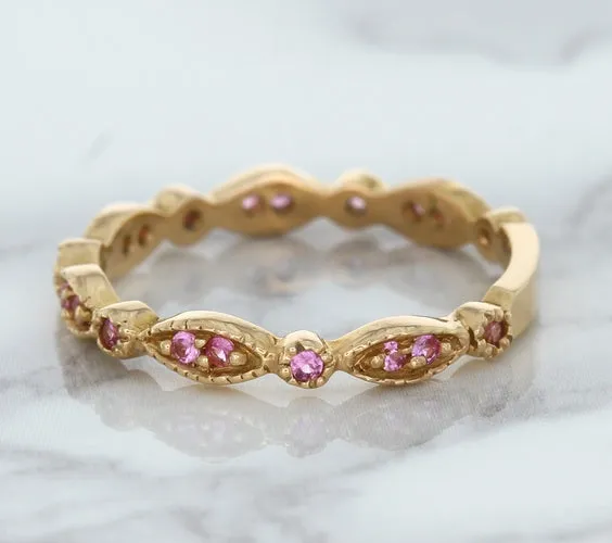0.26ctw Pink Sapphire Alternating Marquise Ring in 14K Rose Gold