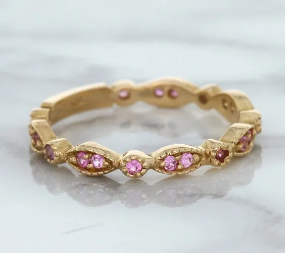 0.26ctw Pink Sapphire Alternating Marquise Ring in 14K Rose Gold