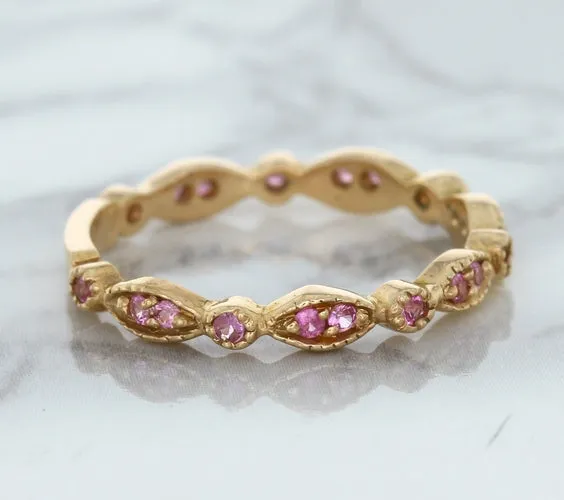 0.26ctw Pink Sapphire Alternating Marquise Ring in 14K Rose Gold