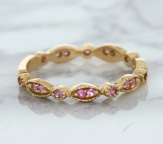 0.26ctw Pink Sapphire Alternating Marquise Ring in 14K Rose Gold