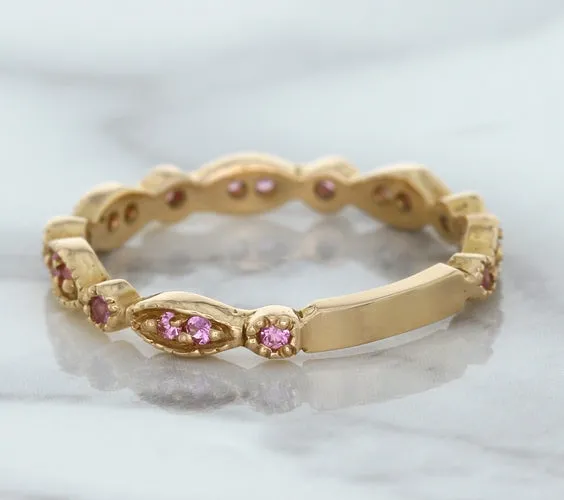 0.26ctw Pink Sapphire Alternating Marquise Ring in 14K Rose Gold