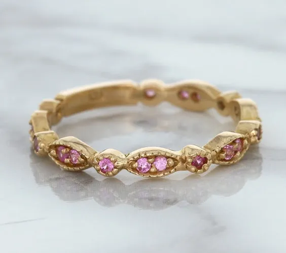 0.26ctw Pink Sapphire Alternating Marquise Ring in 14K Rose Gold