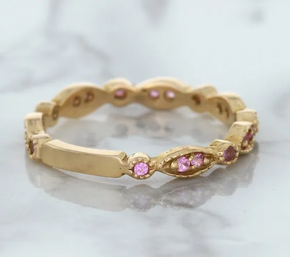 0.26ctw Pink Sapphire Alternating Marquise Ring in 14K Rose Gold