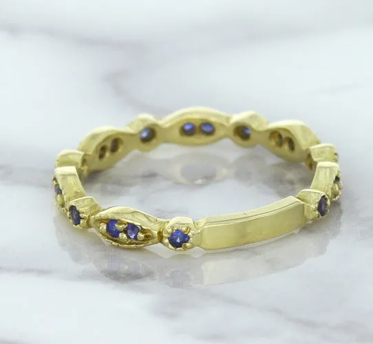 0.30ctw Blue Sapphire Alternating Marquise Ring in 14K Yellow Gold