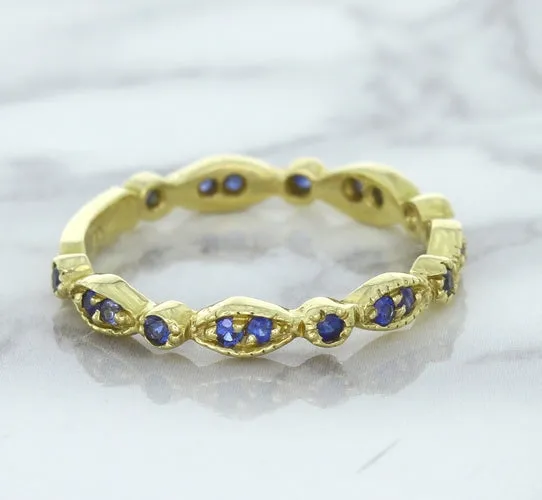 0.30ctw Blue Sapphire Alternating Marquise Ring in 14K Yellow Gold