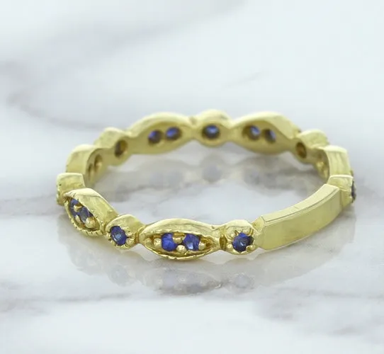 0.30ctw Blue Sapphire Alternating Marquise Ring in 14K Yellow Gold