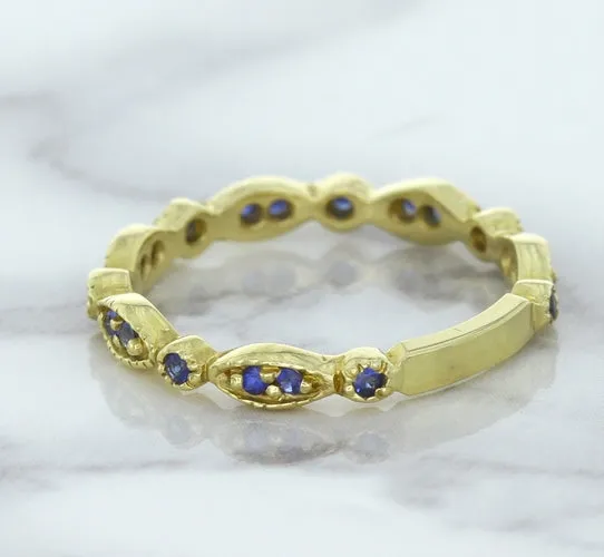 0.30ctw Blue Sapphire Alternating Marquise Ring in 14K Yellow Gold