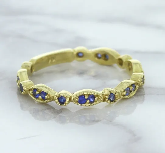 0.30ctw Blue Sapphire Alternating Marquise Ring in 14K Yellow Gold