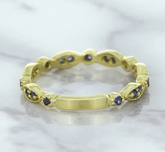 0.30ctw Blue Sapphire Alternating Marquise Ring in 14K Yellow Gold