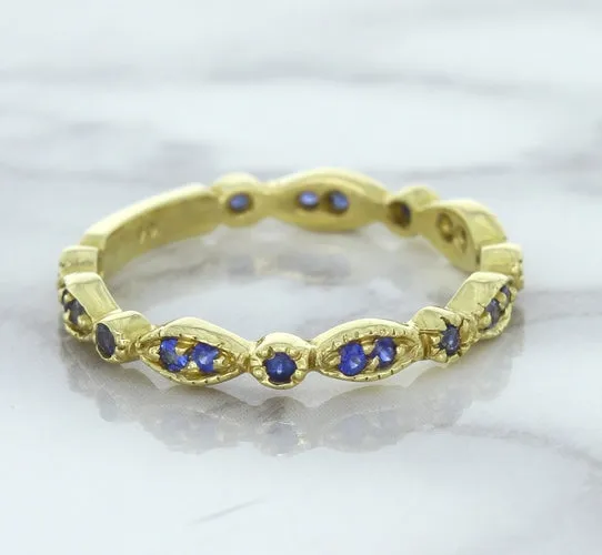 0.30ctw Blue Sapphire Alternating Marquise Ring in 14K Yellow Gold